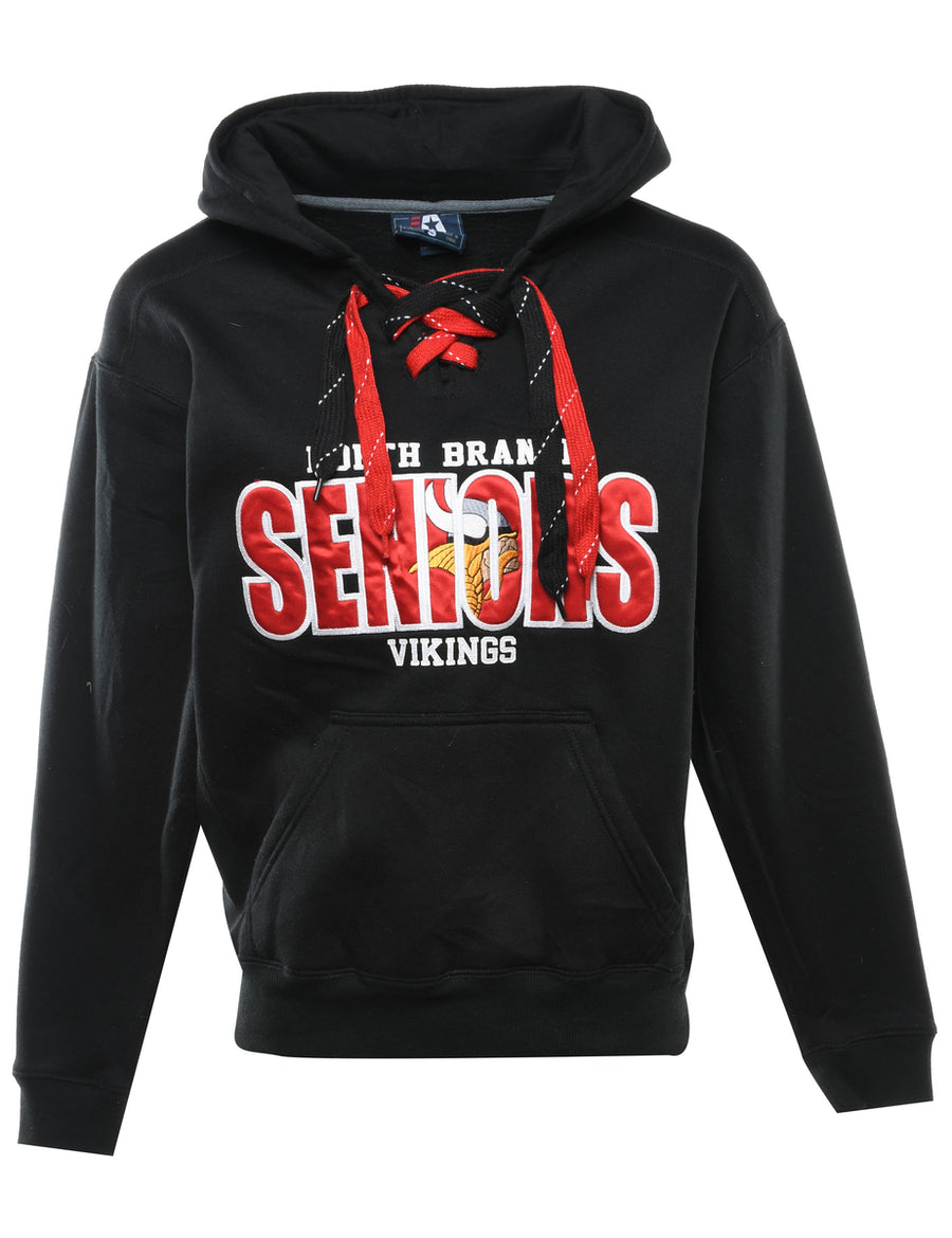 Black North Branch Vikings Hooded Sweatshirt