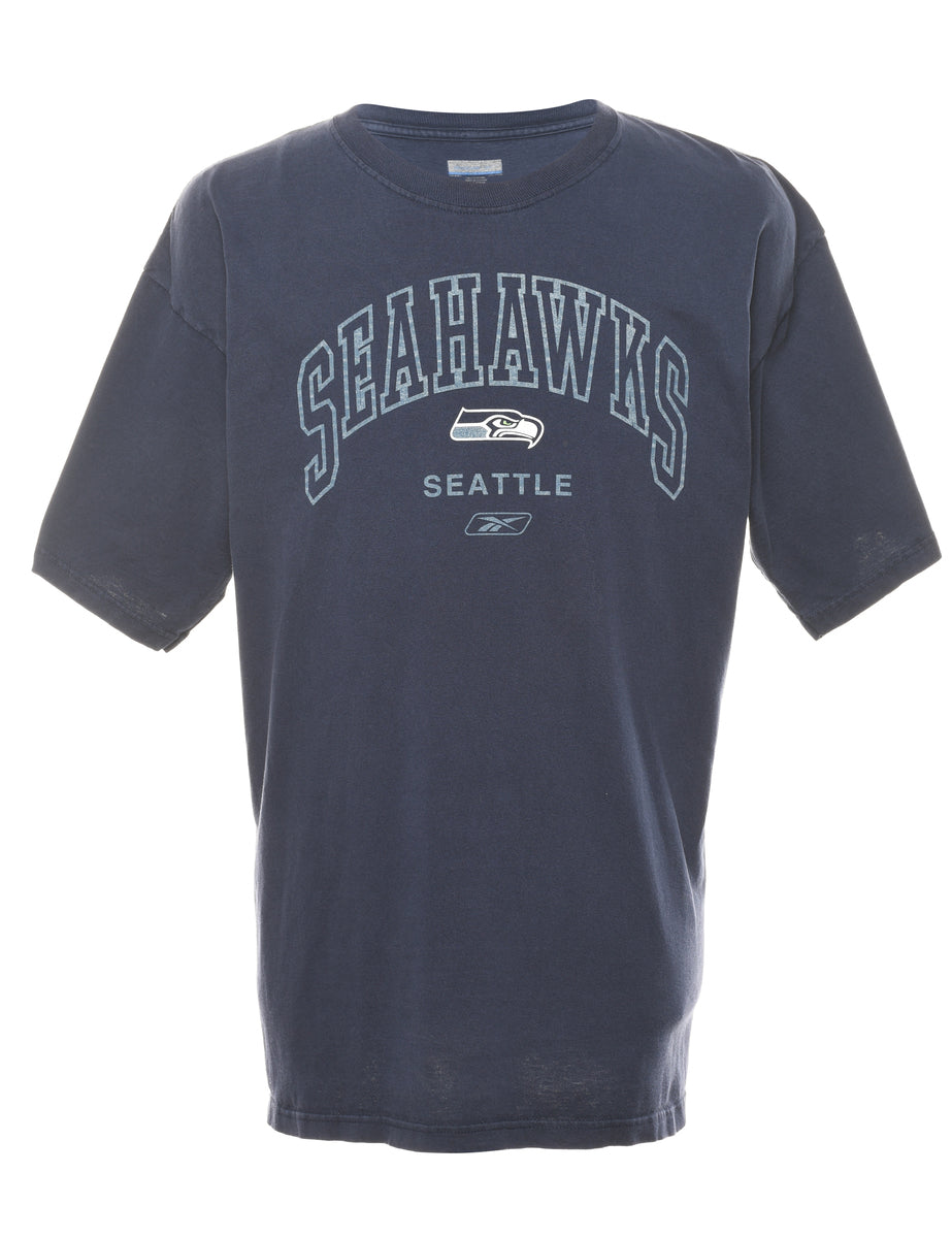 Image of Reebok Seattle Seahawks Printed Navy T-shirt - XL