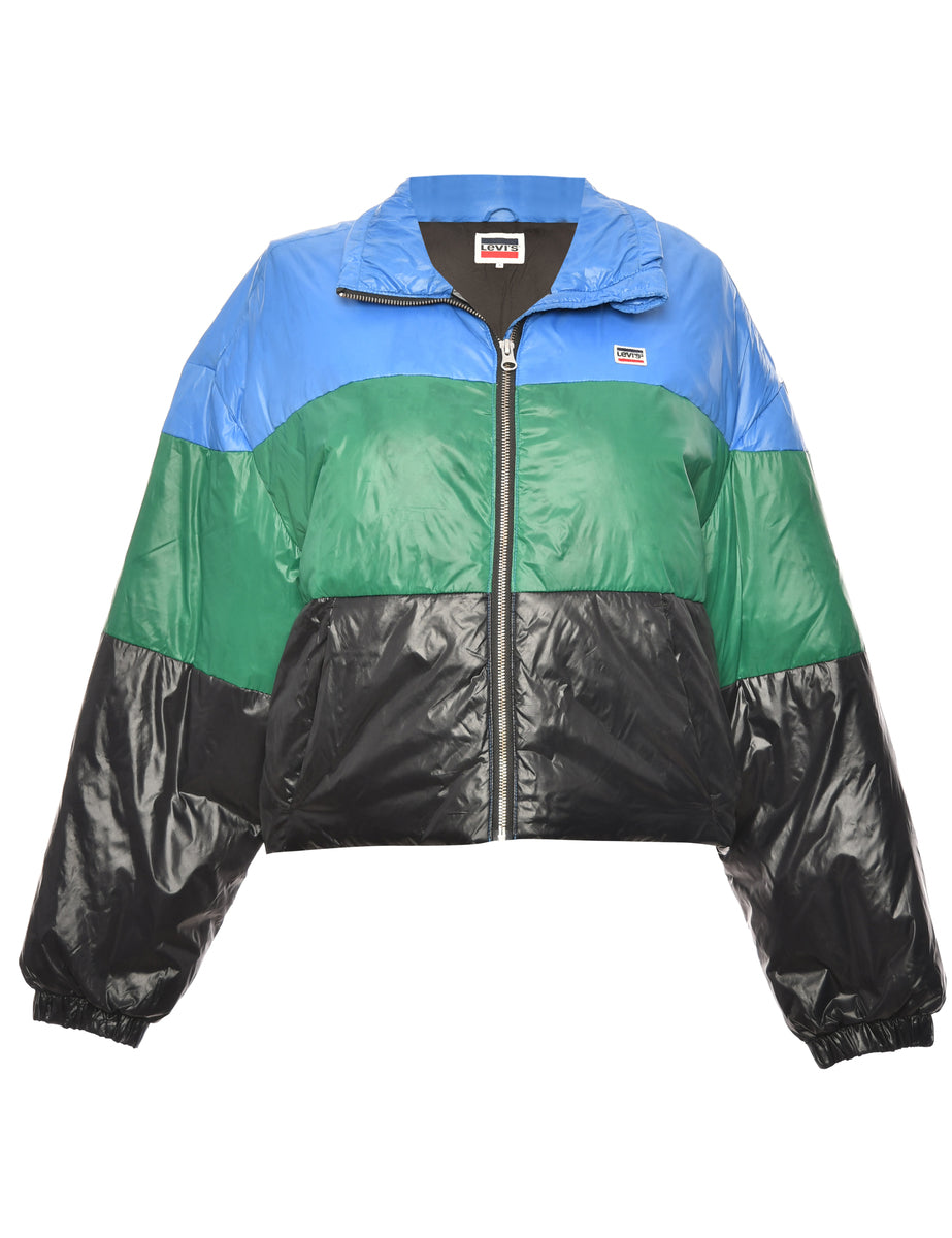 Women's Levi's Blue, Green & Black Levi's Puffer Jacket Blue, M | Beyond  Retro - E00890820