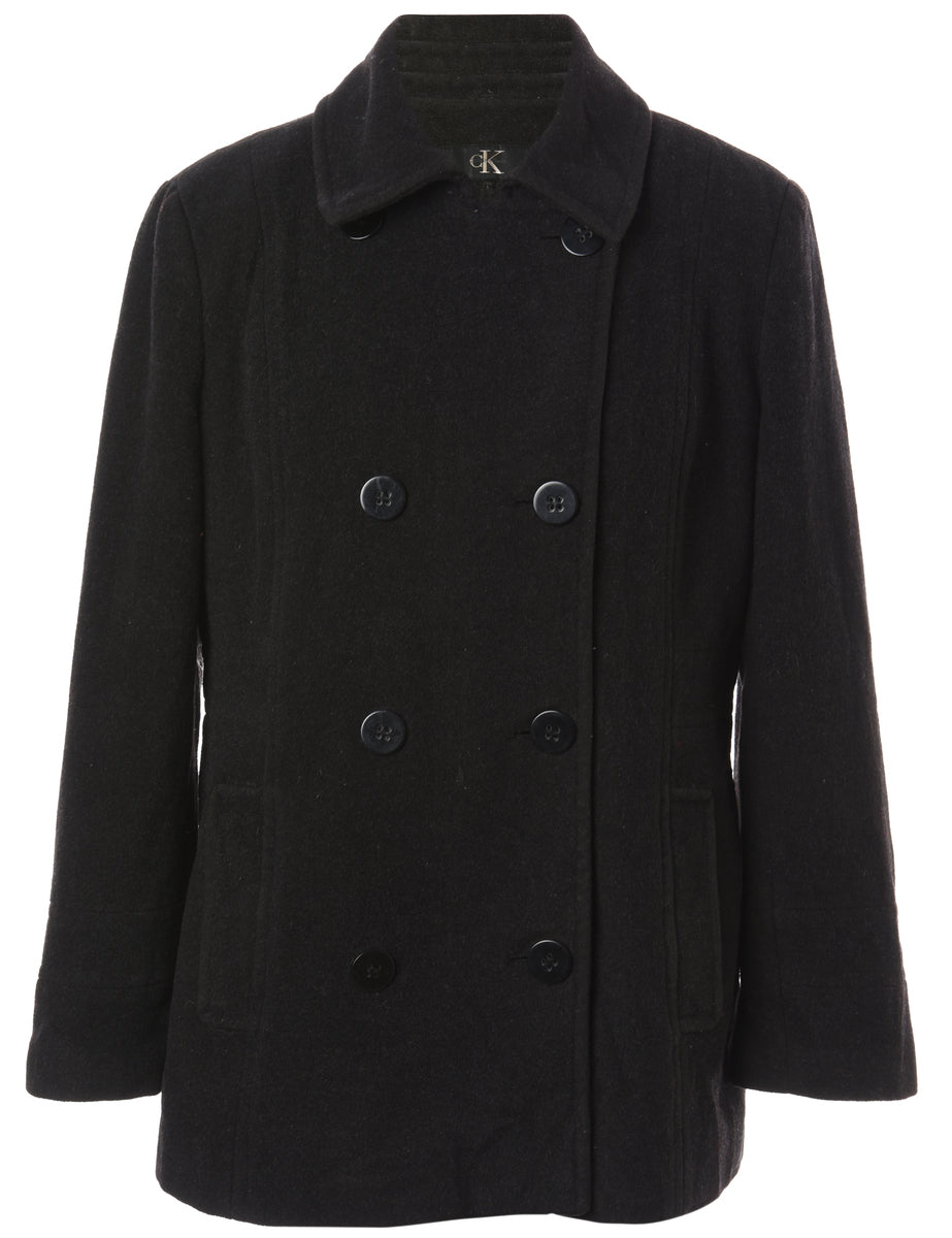 calvin klein women's black peacoat