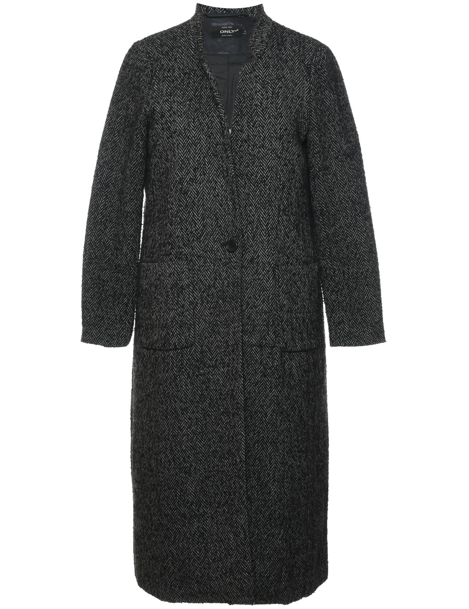 Tweed knitted sales coat uniqlo