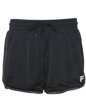 FILA Womens Sport Shorts UK 14 Large Black Polyester, Vintage &  Second-Hand Clothing Online