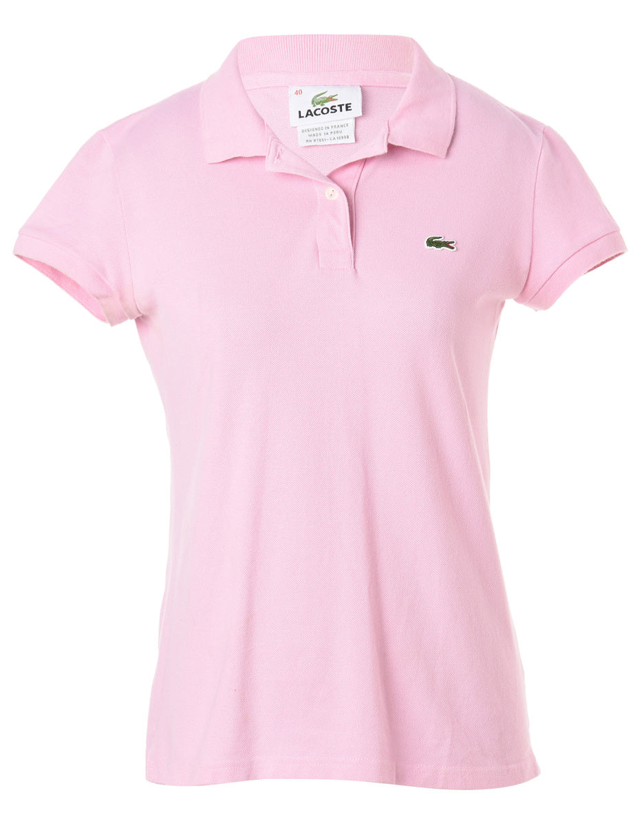 pink lacoste polo womens