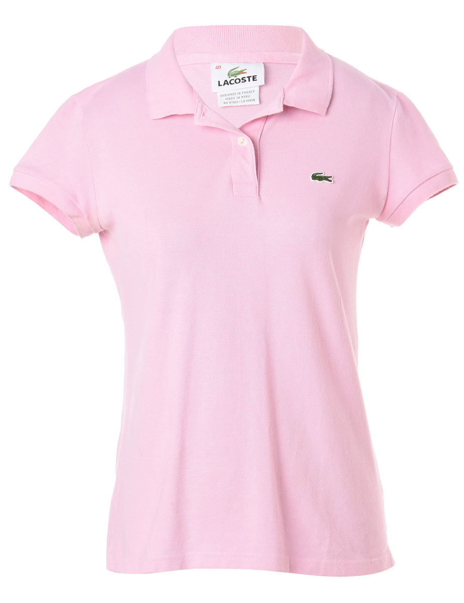 womens pink lacoste polo shirt