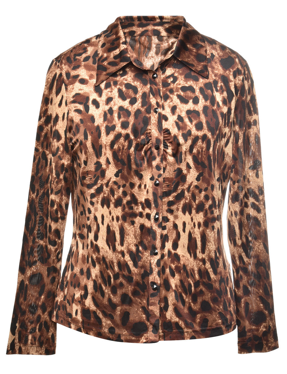 Women's Leopard Print Shirt, M | Beyond Retro - E00740234