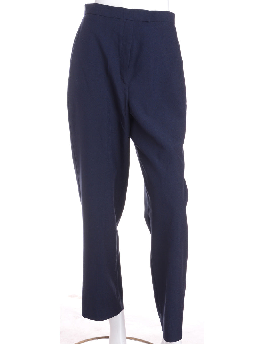 navy tapered trousers womens