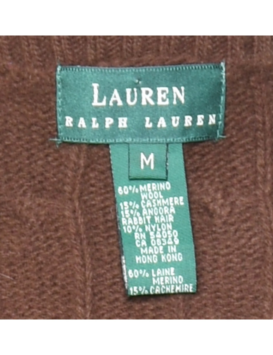 Women's Ralph Lauren Ralph Lauren Cable Knit Sweater Vest Brown, M | Beyond  Retro - E00912953