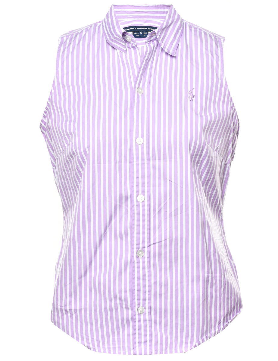 Women's Ralph Lauren Ralph Lauren Striped Sleeveless Shirt Purple, M |  Beyond Retro - E00838918