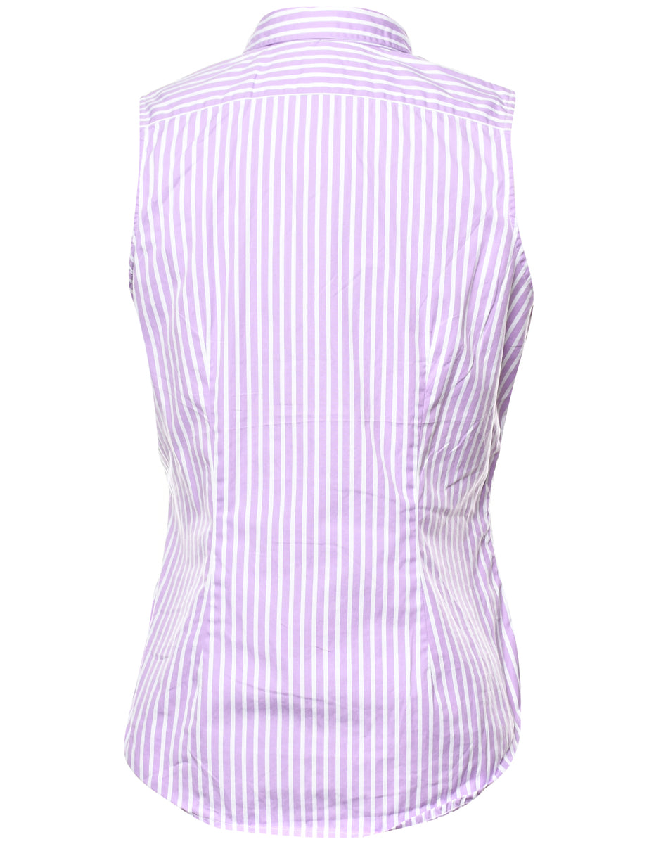 Women's Ralph Lauren Ralph Lauren Striped Sleeveless Shirt Purple, M |  Beyond Retro - E00838918