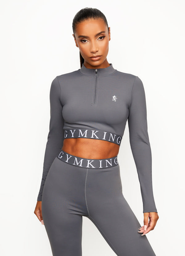 Gym King Seamless Results Long Sleeve Crop Tee - Pink Meringue – GYM KING