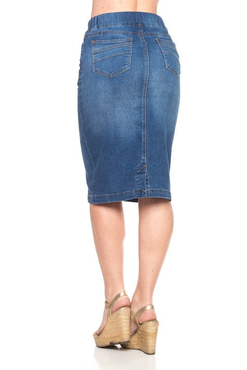 Callie Indigo Wash Denim Skirt – Be Modest Boutique