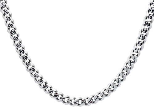 Men's Necklace Silver Chain Necklace for Men 7mm Cuban 