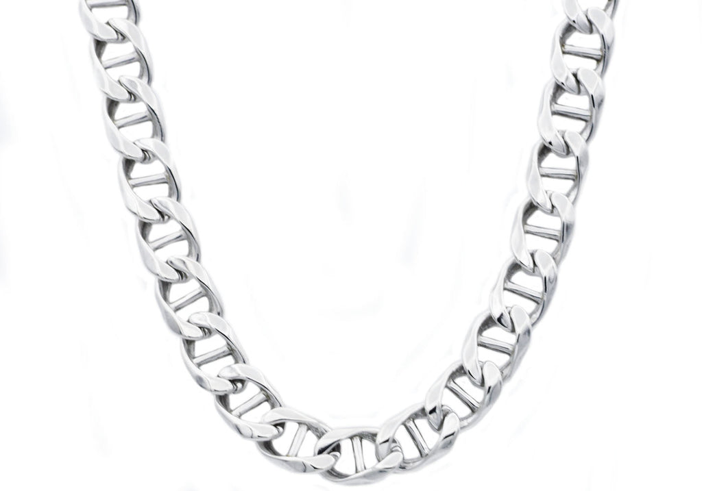 Mens Stainless Steel Anchor Link Chain Necklace – Blackjack Jewelry