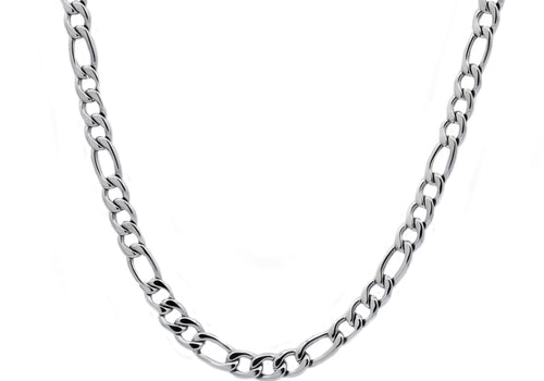 Mens Stainless Steel Square Link Chain Necklace 32 inch