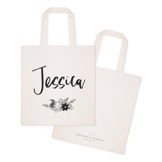 Personalized Floral Name Cotton Canvas Tote Bag – The Cotton & Canvas Co.