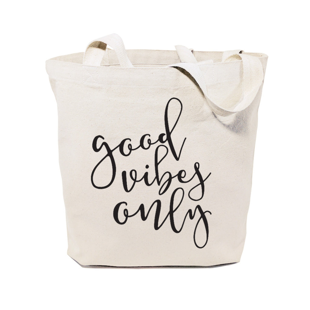 Good Vibes Only Cotton Canvas Tote Bag – The Cotton and Canvas Co.