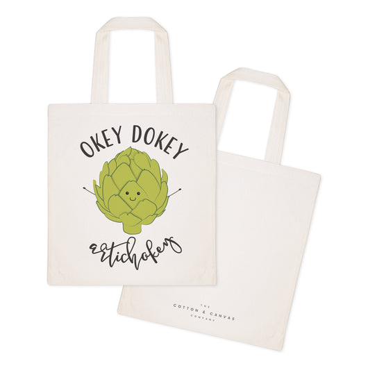 Okey Dokey Artichokey Cotton Canvas Tote Bag The Cotton And Canvas Co