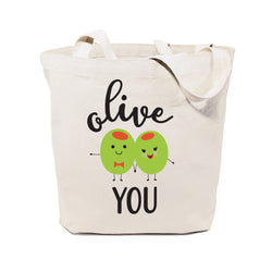 Olive You Cotton Canvas Tote Bag - The Cotton and Canvas Co.