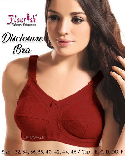 Nancy - Flourish Maroon Bra - Non Padded & Non Wired Bra - Minimizer Bra -  Online Shopping in Pakistan - Online Shopping in Pakistan - NIGHTYnight