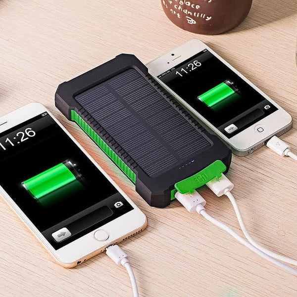 10,000mAH Waterproof / Shockproof Solar Dual-USB Charger and LED Light -  Stealth Angel Survival