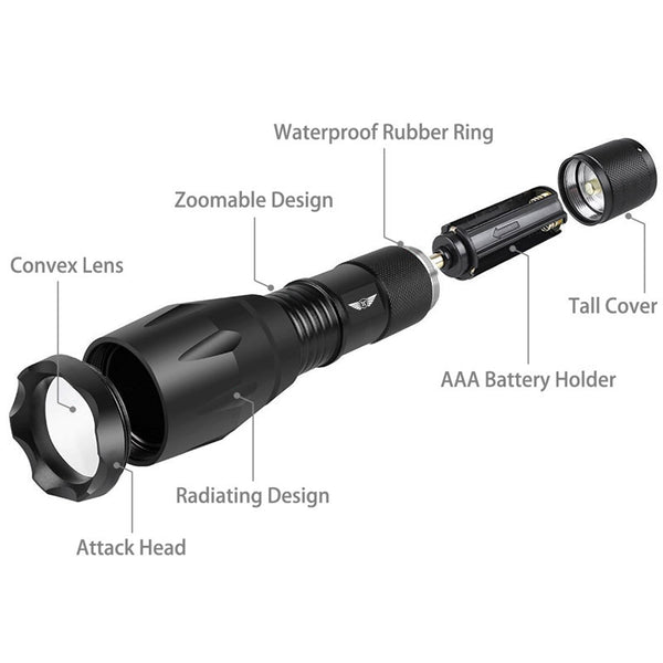 Tact-350 XML Q5 Flashlight Stealth Angel Survival