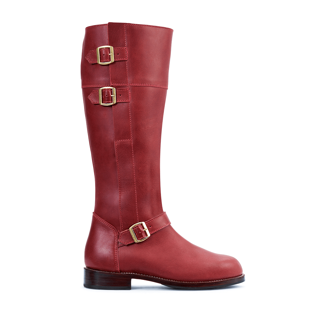 The Reina in Pomegranate ~ Very Wide ~ Wide Calf 49cm