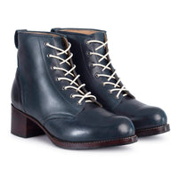Women's Leather Block Heel Combat Boots | The Elena – Adelante Shoe Co.