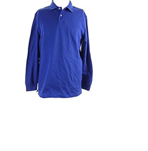 Club Room Mens Long Sleeve Estate Performance Polo Shirt Cargo Blue 3xlt