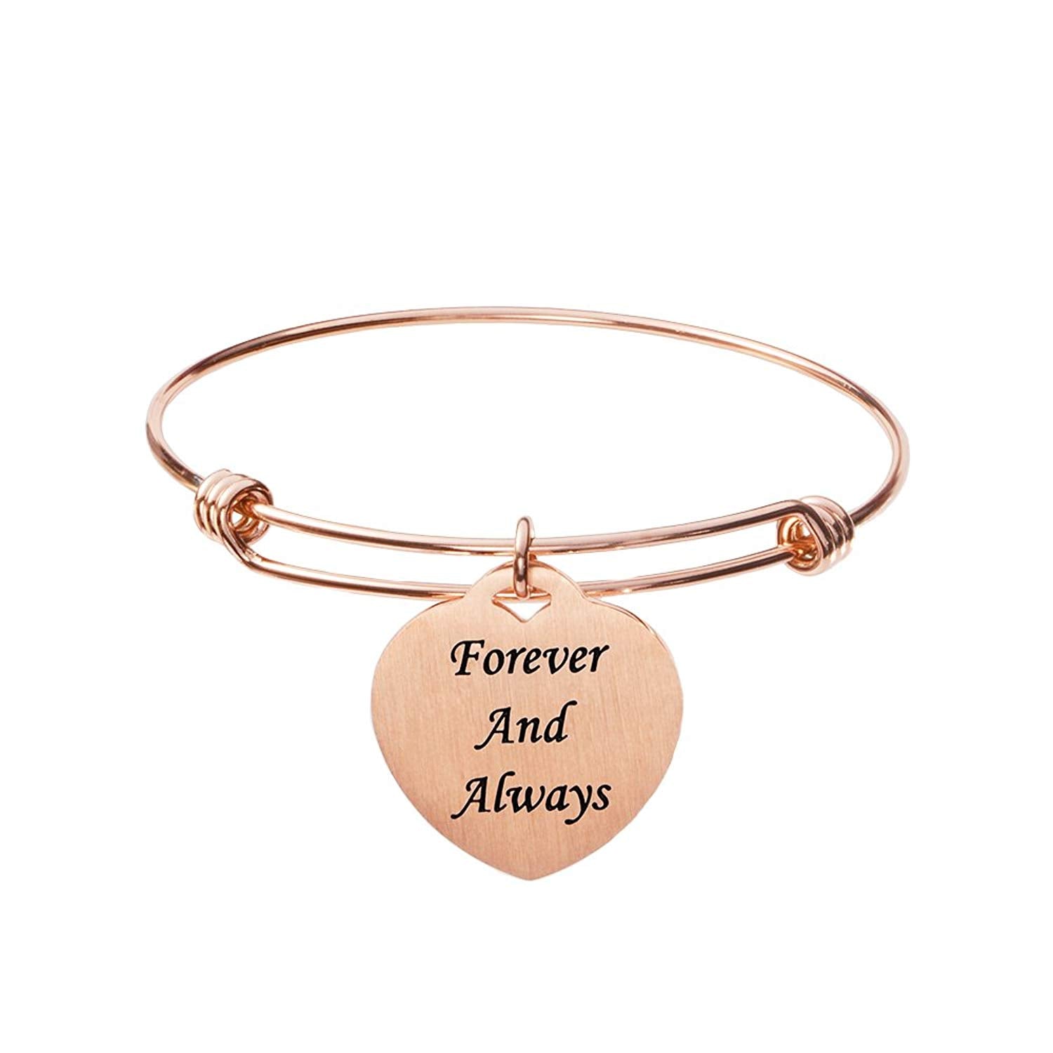 Linnalove Remember I Love You Mom Rose Gold Inspirational Bangle