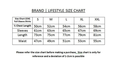 Louis Philippe Shirts Size Chart