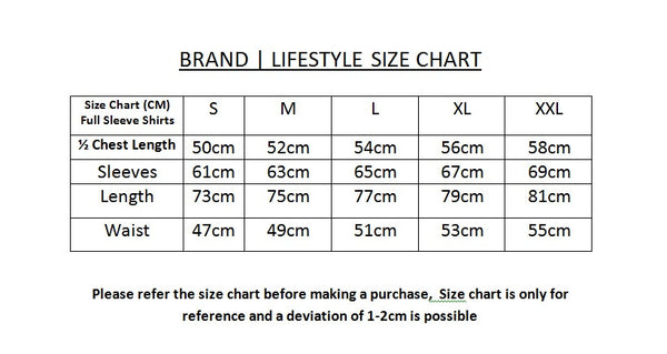 Louis Philippe Shirts Size Chart
