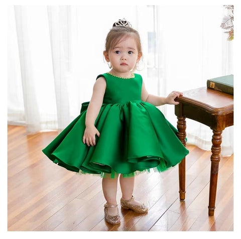 emerald green baby girl dress