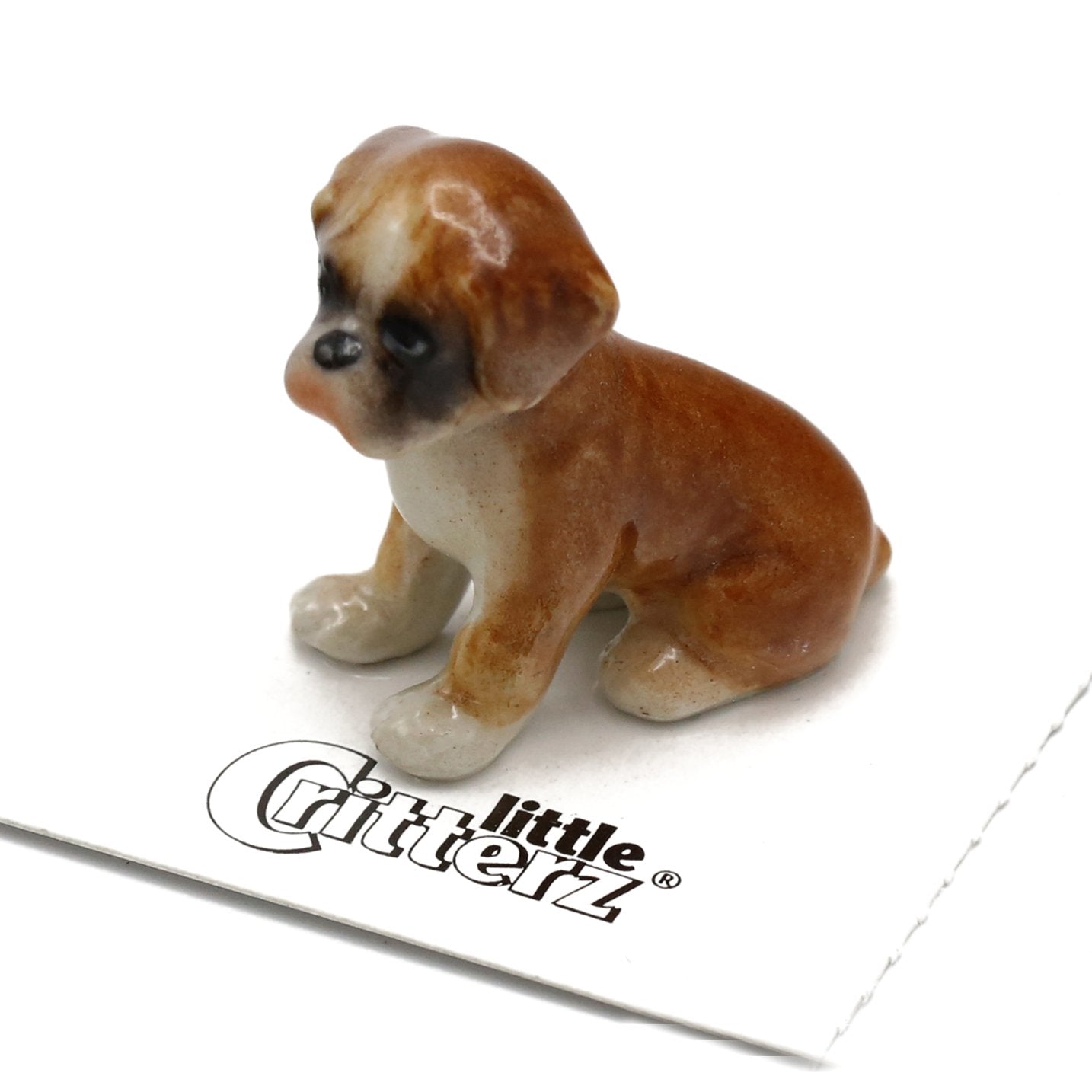 Porcelain Boxer Puppy Miniature Little Critterz C Ae