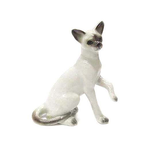 Adorable calico kitten figurine playful pose ceramic cold painted Japan  vintage cm1462