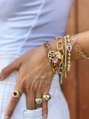 gold plated bracelets by celeste starre