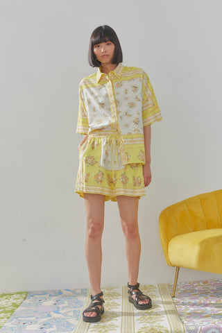 catalina shirt short sleeves in lemon from alemais hera collection 2022