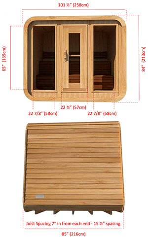Superior Sauna Luna Outdoor Sauna 8 x 7