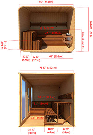 Superior Sauna Luna Outdoor Sauna 8 x 7