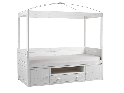 white cabin bed with storage