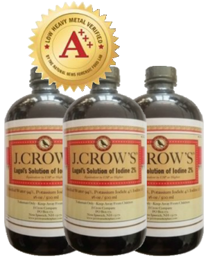 J.CROW'S® Lugol's Solution of Iodine 2% 16 oz Three Pack (3 bottles) $209.85 ($69.95 ea. bottle)
