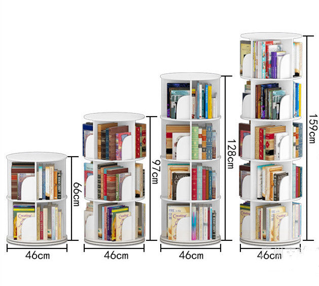 5 Tier Square Bookshelf, 360° Rotating Stackable Shelves Bookshelf  Organizer for Home, Office, Bedroom 