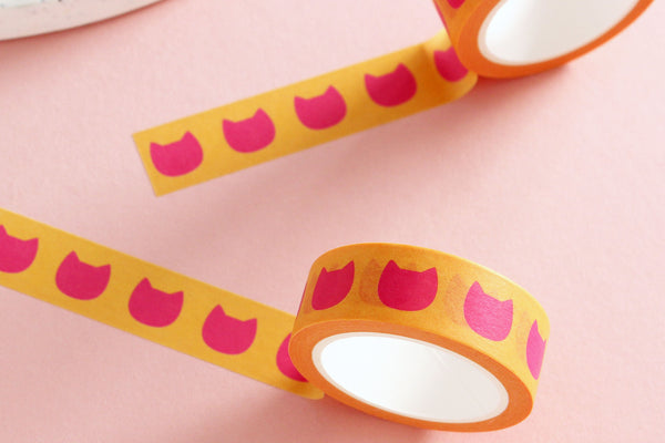 Pink and orange cat washi tape