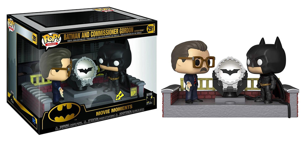 Batman & Commissioner Gordon (Batman Begins, w/ Light-Up Bat Signal, M | 7  Bucks a Pop