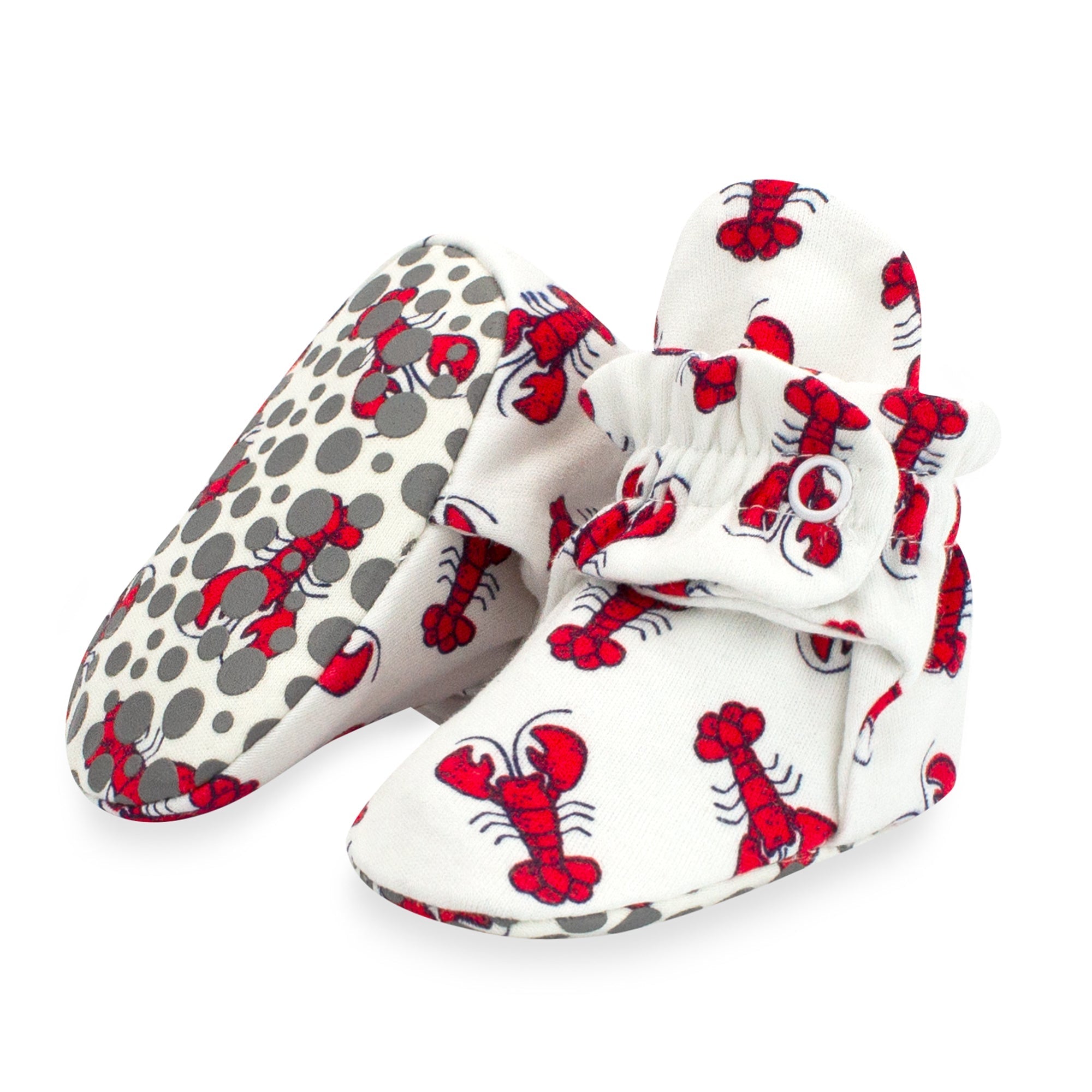 Image of Lobsters Organic Cotton Gripper Baby Bootie