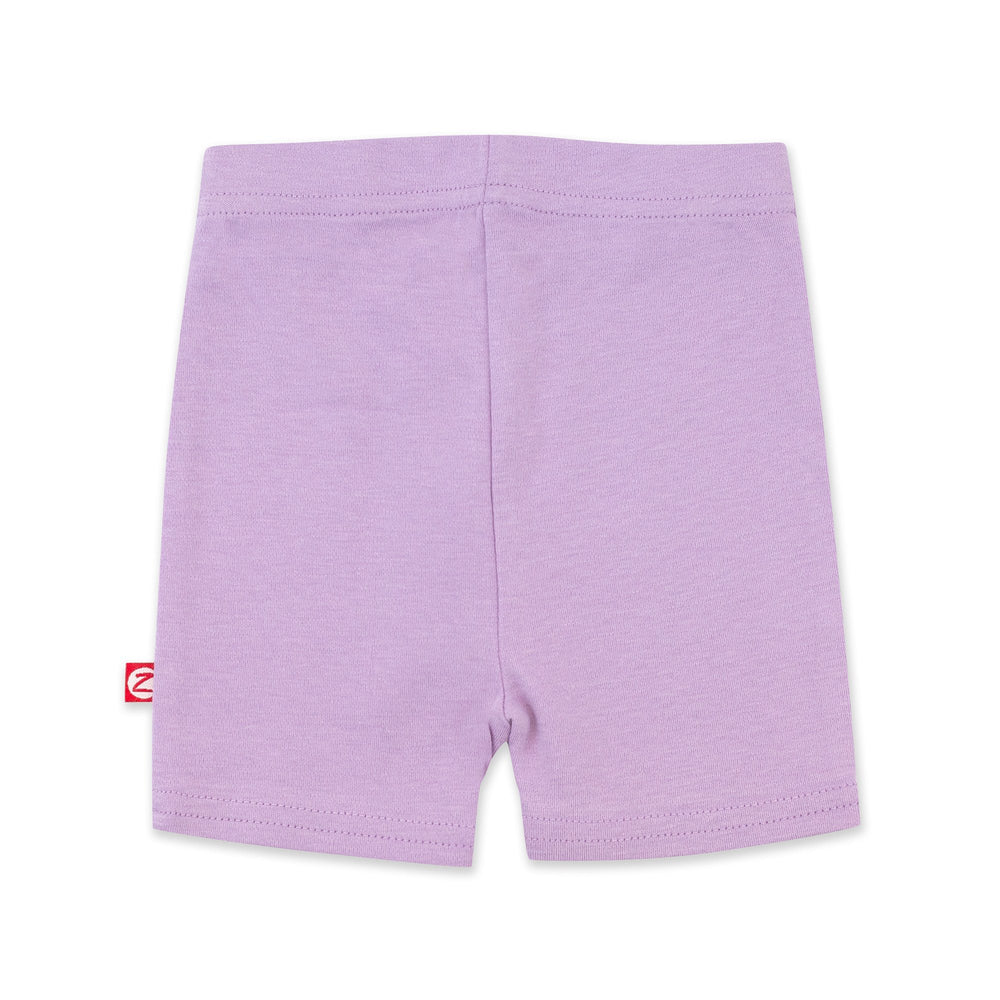 Purple Cotton Bike Shorts for Girls