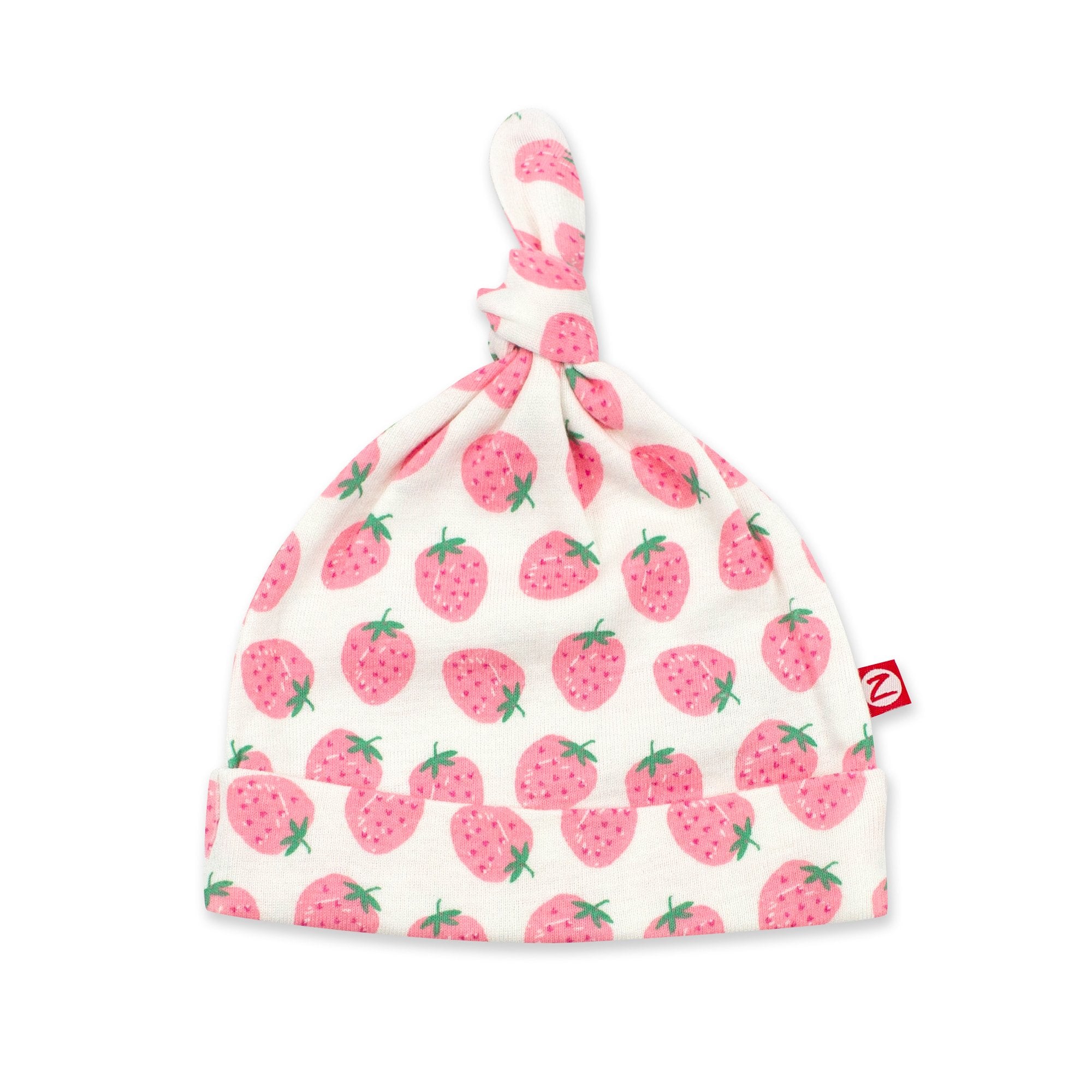 Strawberries Organic Cotton Rib Knot Hat