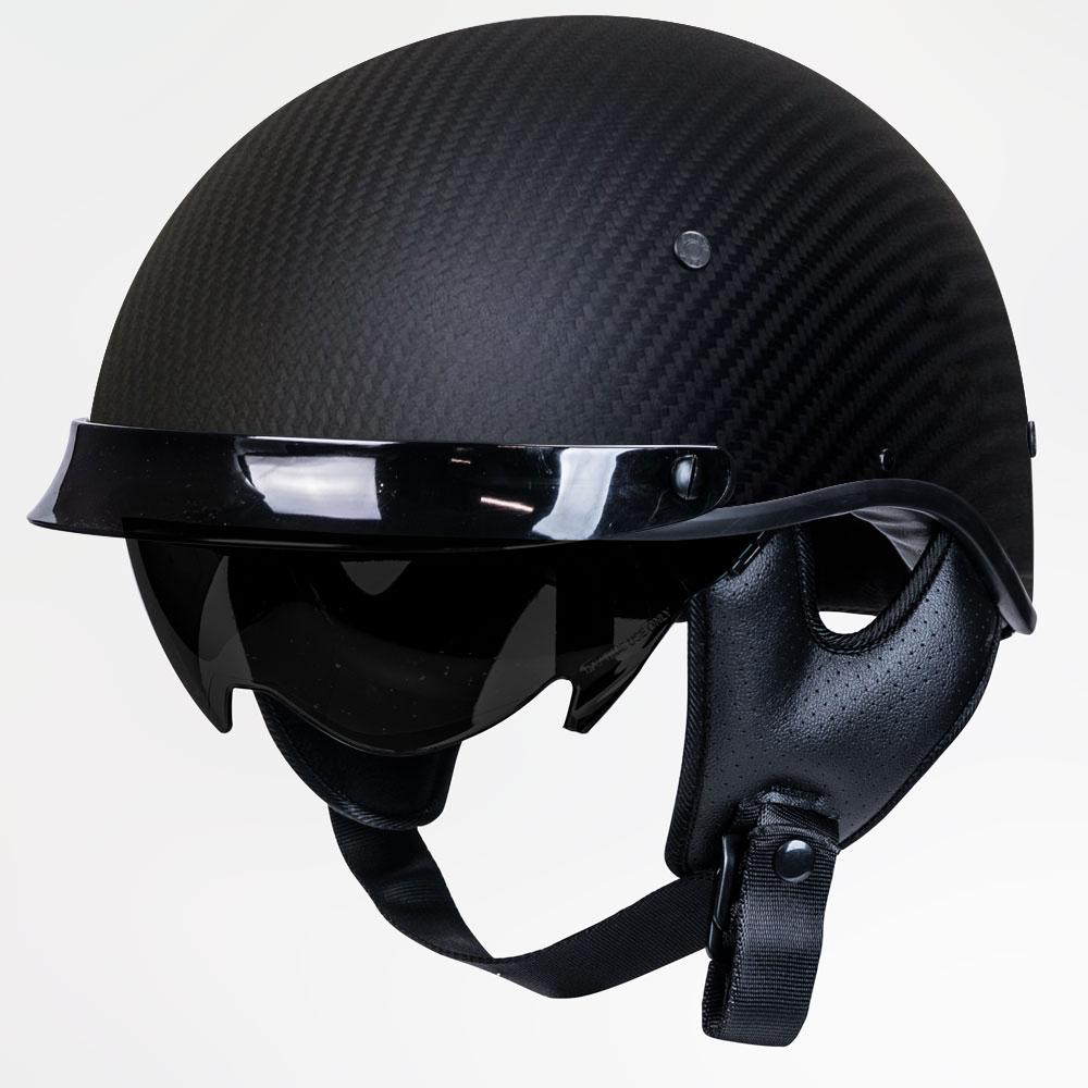 DOT Carbon Fiber Motorcycle Half Helmet with Visor