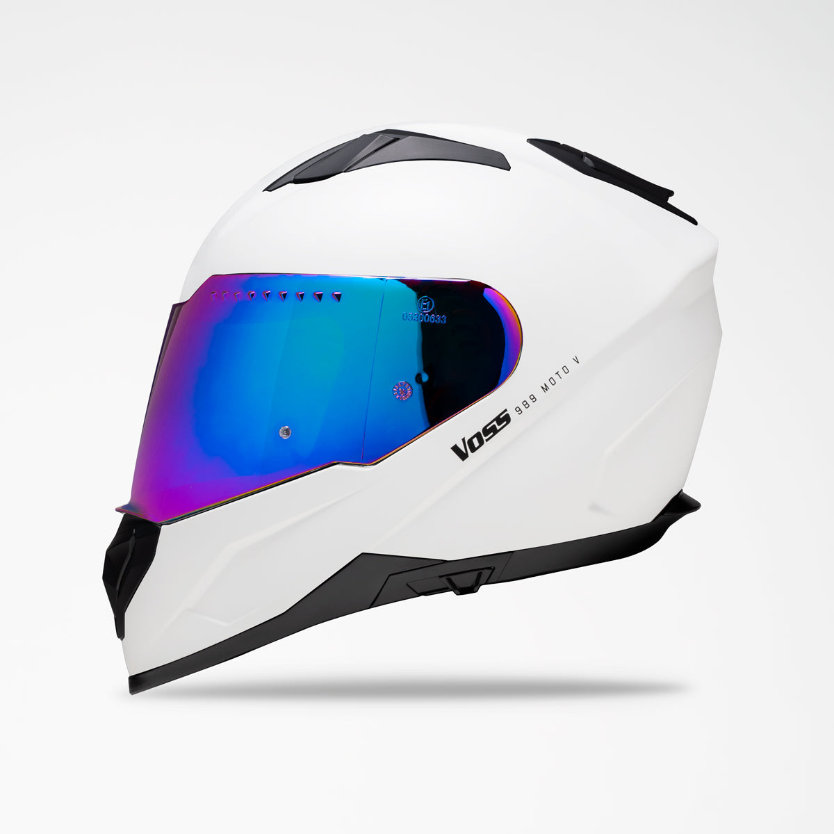 white helmet blue visor