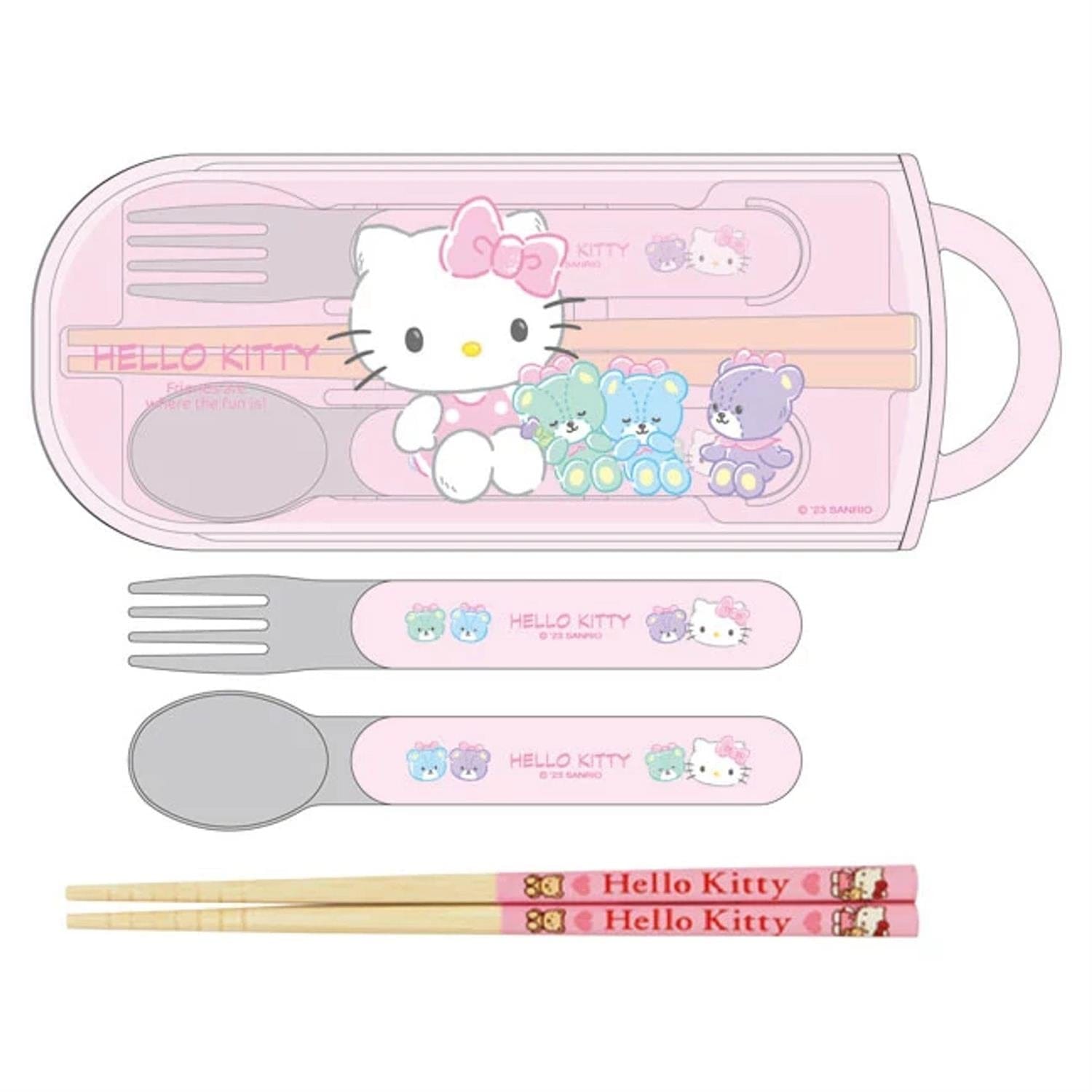 Kuromi Kids Lunch Trio Cutlery Fork Spoon Chopsticks Sanrio Japan 2023 –