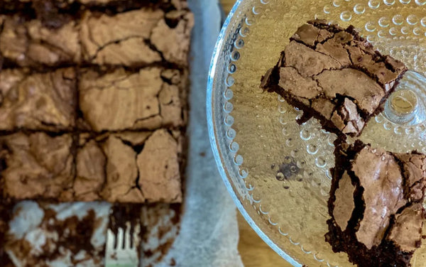 Chocolate brownies recipe with chocolate and licorice. Pristur Icelandic candy